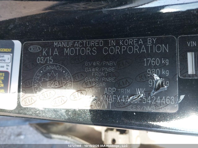 KIA FORTE LX 2015 KNAFX4A69F5424463 Image 9