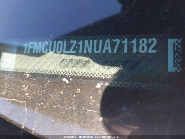 12727985 :رقم المزاد ، 1FMCU0LZ1NUA71182 vin ، 2022 Ford Escape Phev Titanium مزاد بيع