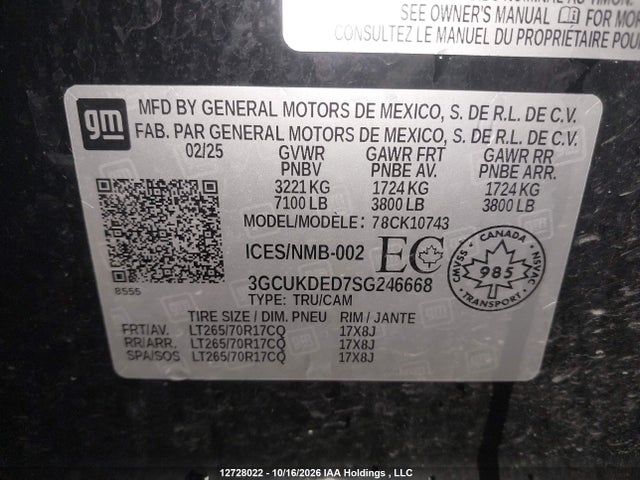 Chevrolet Silverado K1500 Lt 2025 3GCUKDED7SG246668 Image 19