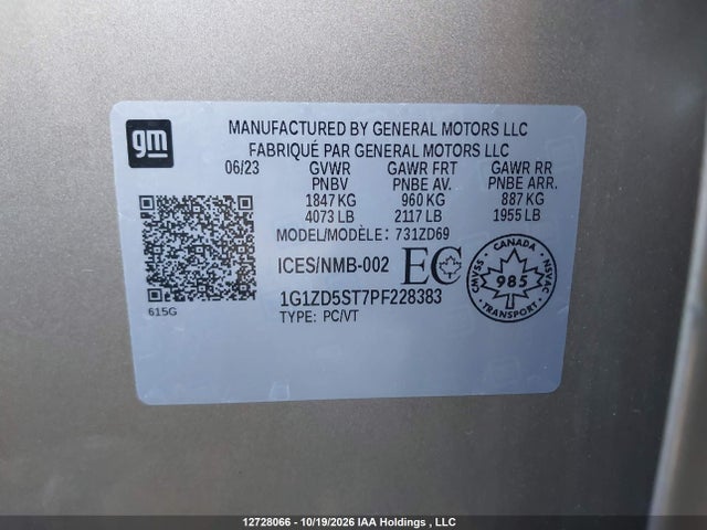 Chevrolet MALIBU 1LT 2023 1G1ZD5ST7PF228383 Image 9