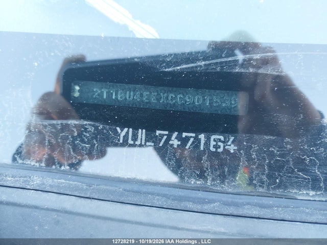 12728219 :رقم المزاد ، 2T1BU4EEXCC901539 vin ، 2012 Toyota Corolla Ce مزاد بيع