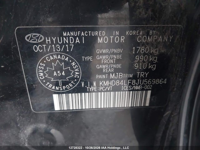 Hyundai ELANTRA GL 2018 KMHD84LF8JU569864 Image 9