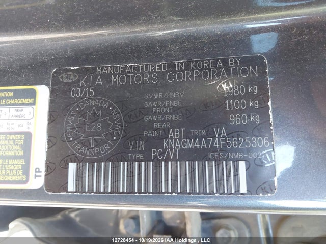 KIA Optima Lx/lx Winter Edition 2015 KNAGM4A74F5625306 Image 9