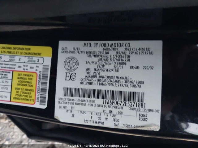 Ford FUSION S 2014 1FA6P0G72E5371881 Image 18
