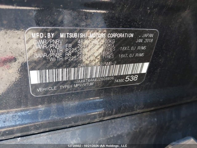 JA4AT4AA4JZ608606 Mitsubishi Eclipse Cross Le