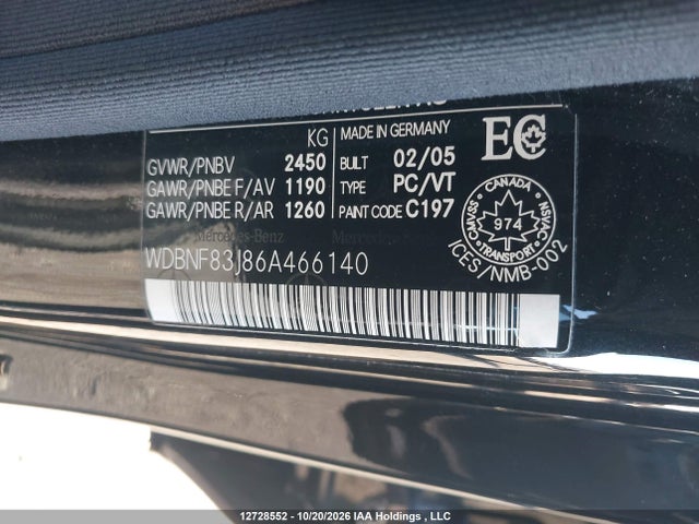 12728552 :رقم المزاد ، WDBNF83J86A466140 vin ، 2006 Mercedes-benz S 430 4matic مزاد بيع