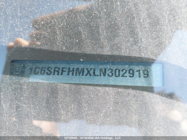 12728645 :رقم المزاد ، 1C6SRFHMXLN302919 vin ، 2020 Ram 1500 Limited مزاد بيع