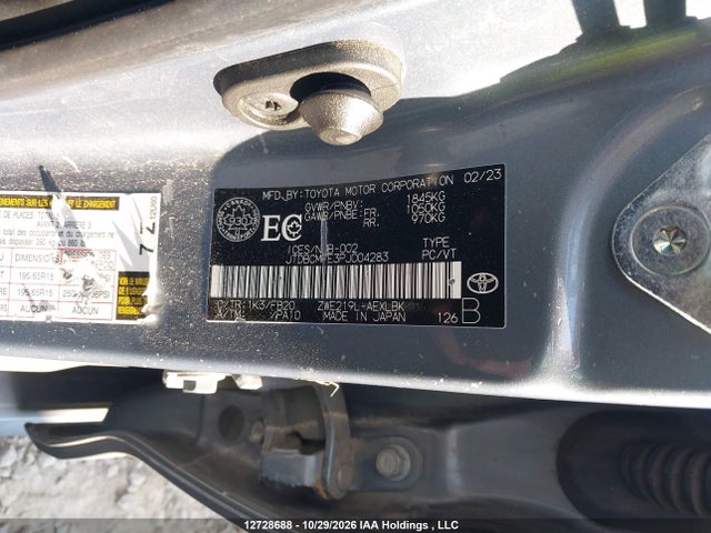 Aukcja sprzedaży 2023 Toyota Corolla Hybrid Le, vin: JTDBCMFE3PJ004283, numer aukcji: 12728688