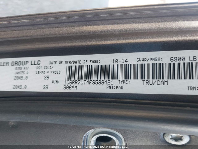 RAM 1500 Sport 2015 1C6RR7UT4FS533421 Image 9