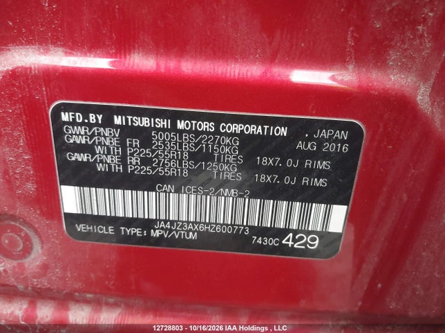Mitsubishi Outlander Se/sel 2017 JA4JZ3AX6HZ600773 Image 20