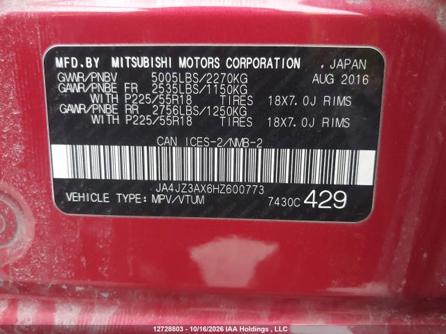 Mitsubishi Outlander Se/sel 2017 JA4JZ3AX6HZ600773 Image 9