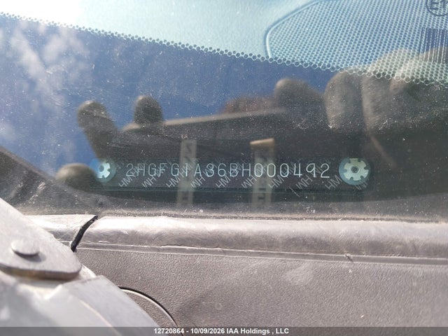 12720864 :رقم المزاد ، 2HGFG1A36BH000492 vin ، 2011 Honda Civic Dx-g مزاد بيع