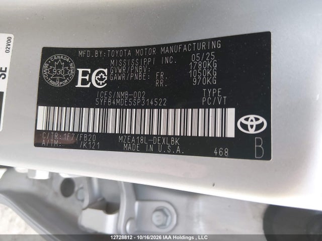 Toyota COROLLA LE 2025 5YFB4MDE5SP314522 Image 20
