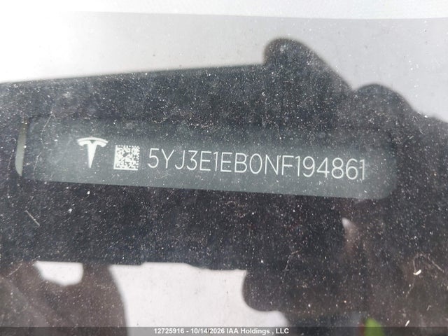 Tesla Model 3 Long Range 2022 5YJ3E1EB0NF194861 Image 17