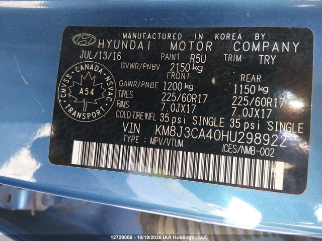 Hyundai Tucson Premium 2017 KM8J3CA40HU298922 Image 19