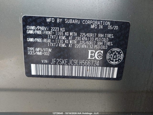 Subaru Forester Touring 2020 JF2SKEJC9LH566724 Image 9