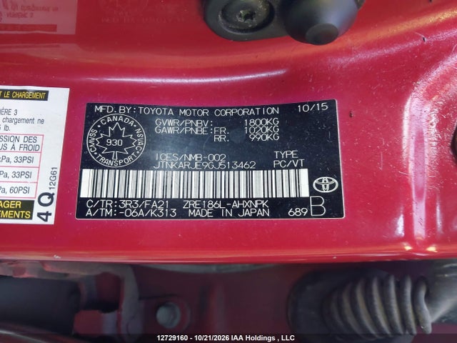 12729160 :رقم المزاد ، JTNKARJE9GJ513462 vin ، 2016 Scion Im مزاد بيع