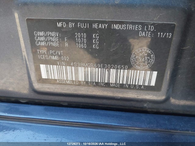 4S3BMGB69E3020650 Subaru Legacy 2.5i Premium