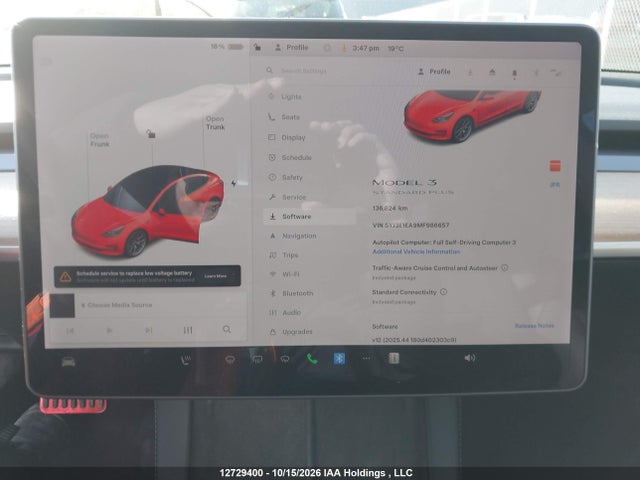 2021 Tesla Model 3 Standard Range/standard Range Plus მანქანა იყიდება აუქციონზე, vin: 5YJ3E1EA9MF986657, აუქციონის ნომერი: 12729400