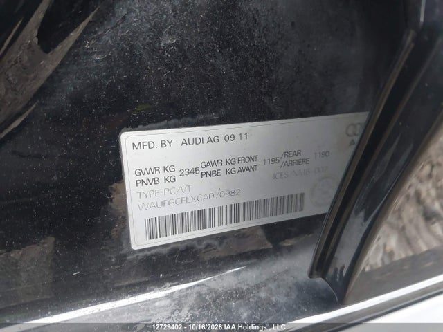 Продаж на аукціоні авто 2012 Audi S4 Premium, vin: WAUFGCFLXCA070982, номер лоту: 12729402
