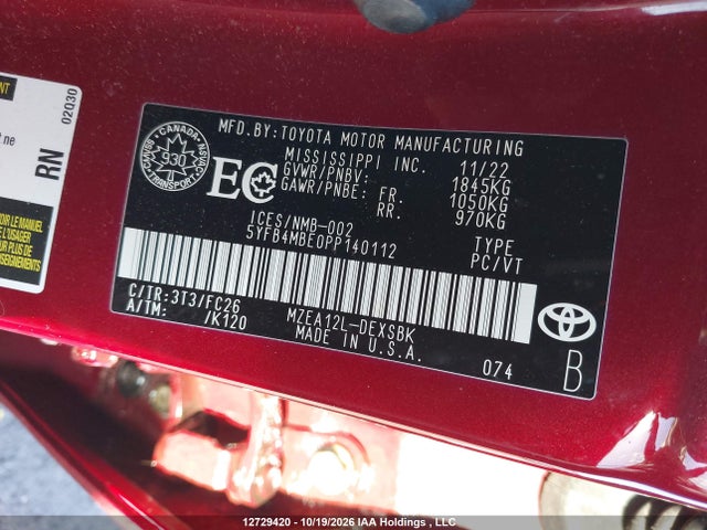 5YFB4MBE0PP140112 Toyota Corolla Se/xse