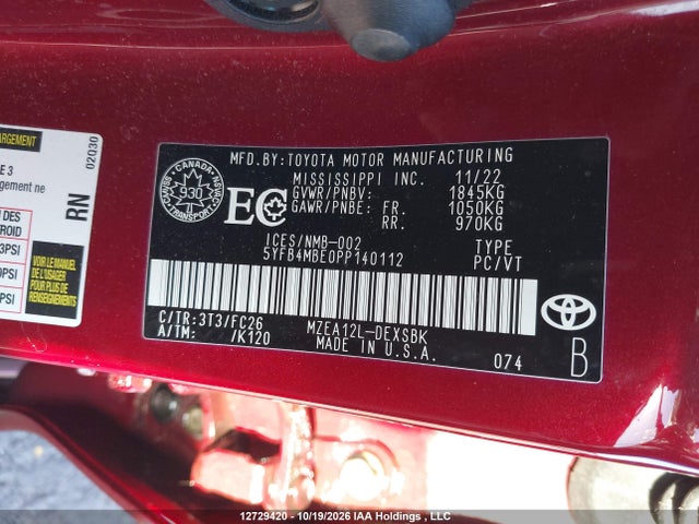 5YFB4MBE0PP140112 Toyota Corolla Se/xse