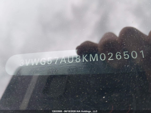 Aukcja sprzedaży 2019 Volkswagen Golf 1.4 Tsi Comfortline/1.4 Tsi Execline/1.4 Tsi Highline, vin: 3VWG57AU8KM026501, numer aukcji: 12633588