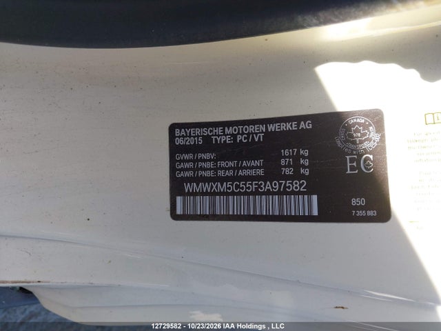 Продаж на аукціоні авто 2015 Mini Cooper, vin: WMWXM5C55F3A97582, номер лоту: 12729582