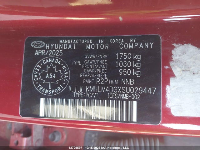 KMHLM4DGXSU029447 Hyundai Elantra Sel Sport