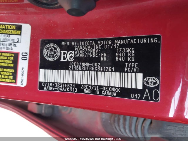 Toyota COROLLA LE 2017 2T1BURHE6HC841761 Image 9