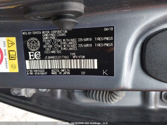 12729698 :رقم المزاد ، JTJBARBZ3J2177862 vin ، 2018 Lexus Nx 300/base/f Sport مزاد بيع