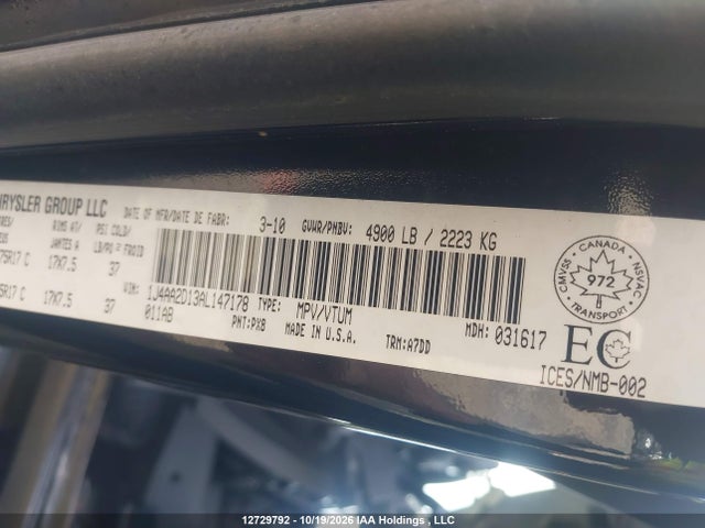 12729792 :رقم المزاد ، 1J4AA2D13AL147178 vin ، 2010 Jeep Wrangler Sport مزاد بيع