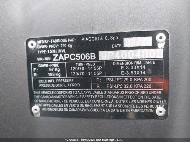 Vespa Primavera 2023 ZAPC506B9P4004802 Image 15