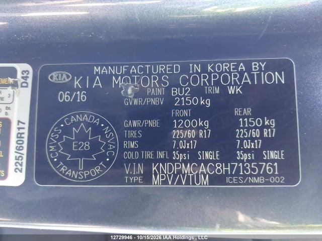 KIA Sportage Lx 2017 KNDPMCAC8H7135761 Image 9