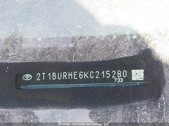 2T1BURHE6KC215280 Toyota Corolla L/le/xle/se/xse