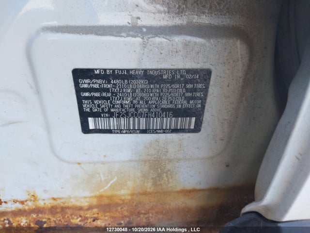Subaru Forester 2.5i Convenience Package 2015 JF2SJCCC7FH410416 Image 9