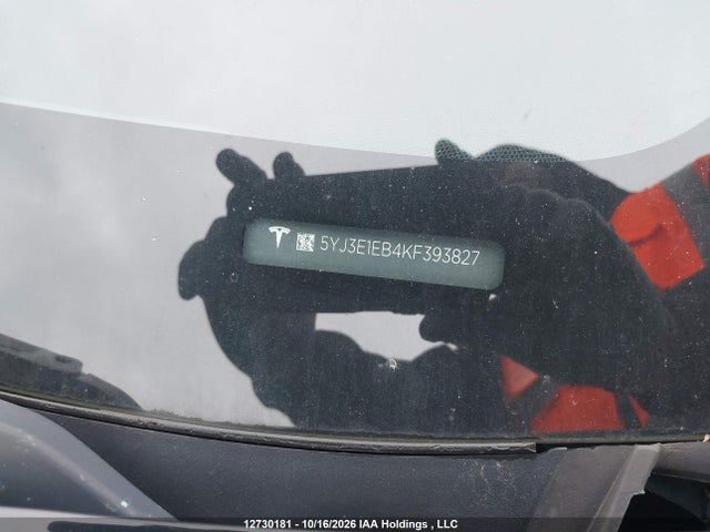 12730181 :رقم المزاد ، 5YJ3E1EB4KF393827 vin ، 2019 Tesla Model 3 Long Range/performance مزاد بيع
