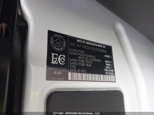 W1Y4EDHY0LP223456 Mercedes-Benz Sprinter 2500 High Roof V6