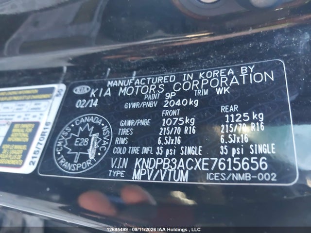 Продажа на аукционе авто 2014 Kia Sportage Lx, vin: KNDPB3ACXE7615656, номер лота: 12695499