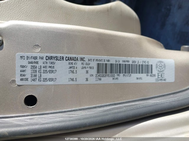 Dodge Grand Caravan Se/sxt 2015 2C4RDGBG9FR518363 Image 18