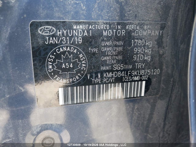 Hyundai Elantra Preferred 2019 KMHD84LF9KU875120 Image 18