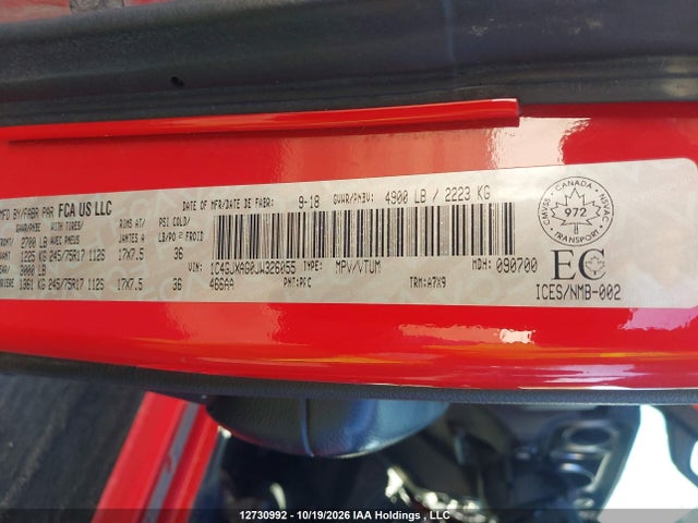 Продажа на аукционе авто 2018 Jeep Wrangler Sport, vin: 1C4GJXAG0JW326055, номер лота: 12730992