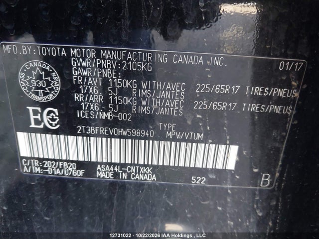 Toyota RAV4 LE 2017 2T3BFREV0HW598940 Image 19