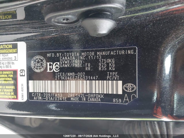 Toyota Matrix 2014 2T1KU4EE7EC131447 Image 9
