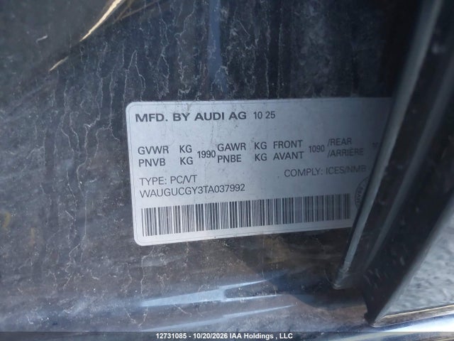 WAUGUCGY3TA037992 Audi A3 40