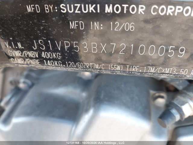 Aukcja sprzedaży 2007 Suzuki Sv650 A, vin: JS1VP53BX72100059, numer aukcji: 12731165