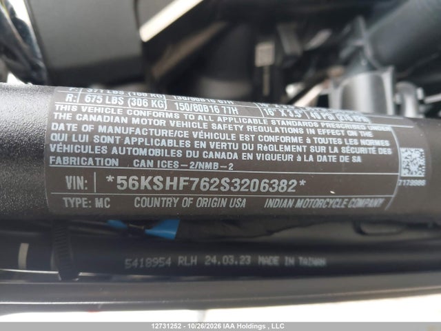 INDIAN MOTORCYCLE CO. Super Scout Limited +tech 2025 56KSHF762S3206382 Image 13