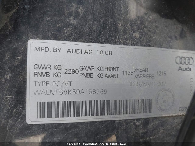 Продаж на аукціоні авто 2009 Audi A4 Allroad, vin: WAUVF68K59A158769, номер лоту: 12731314