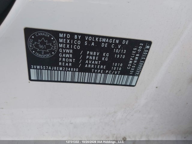 Volkswagen JETTA GLI 2014 3VW5S7AJ8EM234890 Image 9