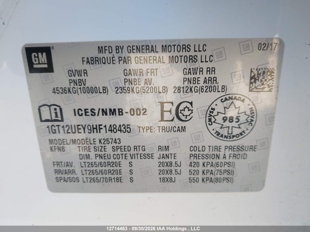 1GT12UEY9HF148435 GMC Sierra 2500hd Denali